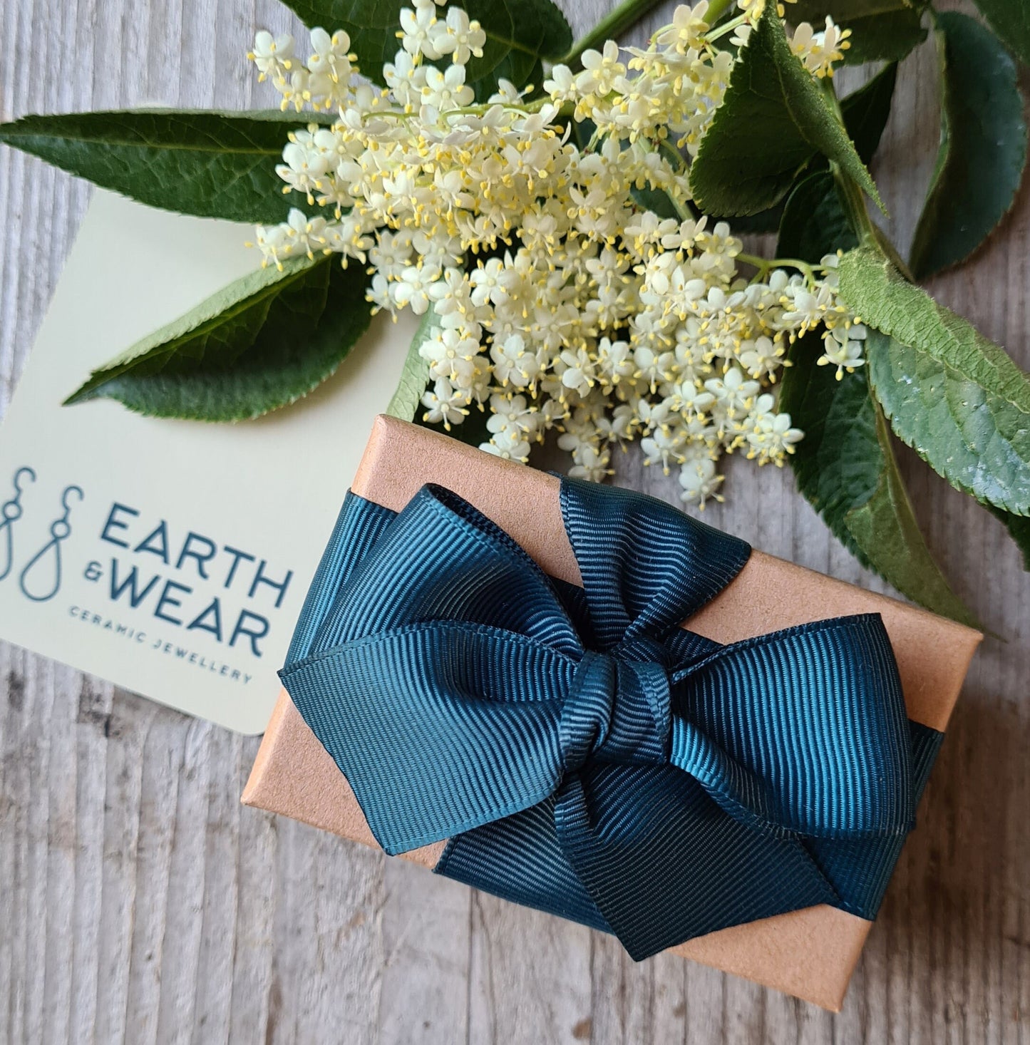 Handmade ceramic earrings with 24c gold diamond shape